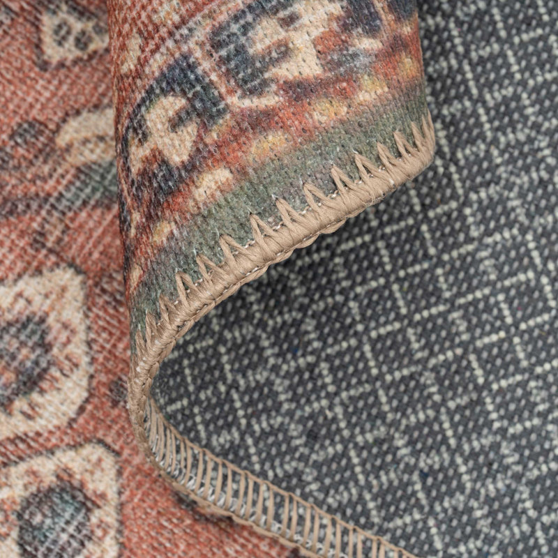 Kukoon Green Terracotta Distressed Traditional Rug Wayfair.co.uk